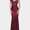 Clothing * | La Femme Stunning Strapless Jeweled Lace And Jersey Dress