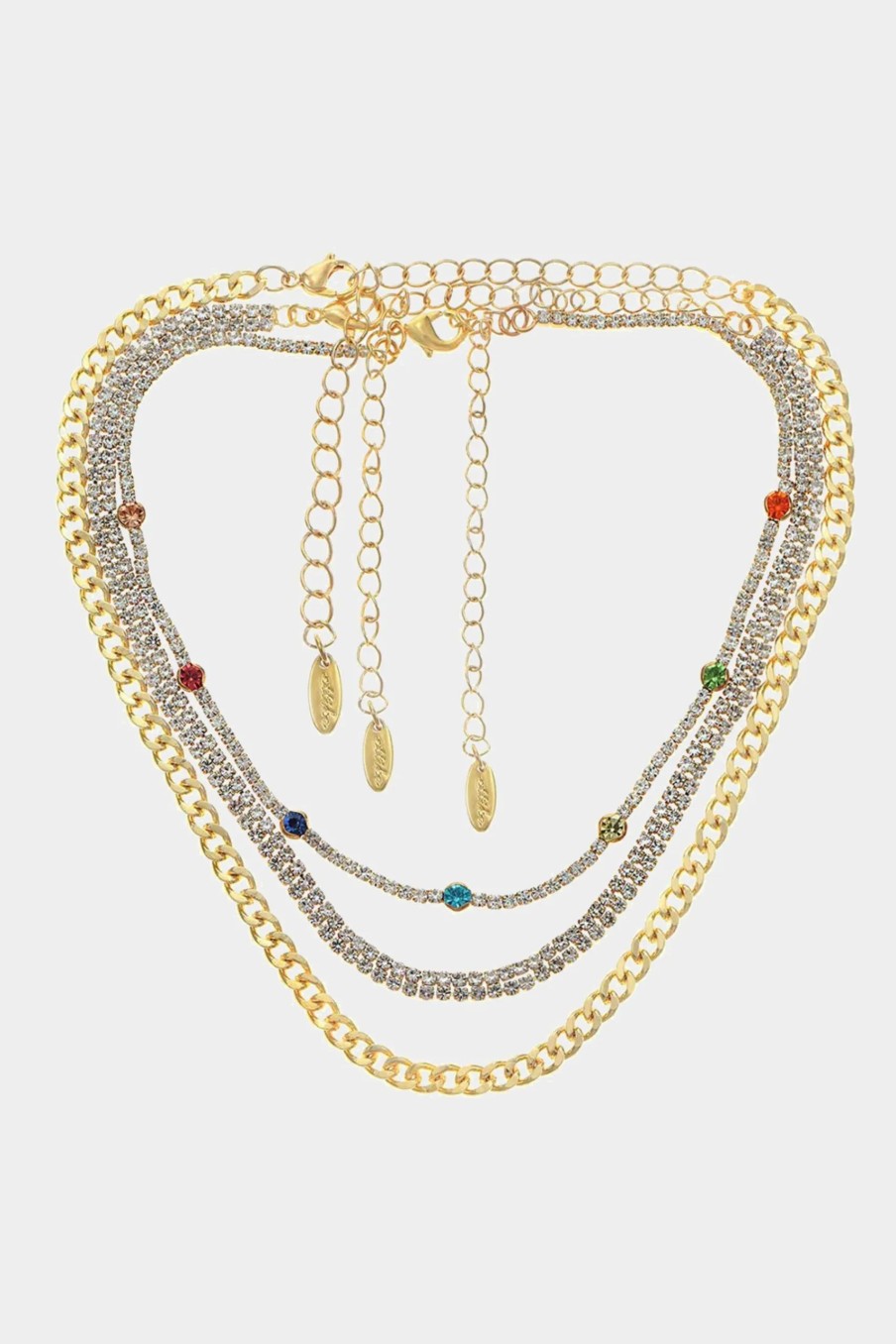 Jewelry-Accessories * | Ettika Rainbow & Crystal Necklace Set Gold