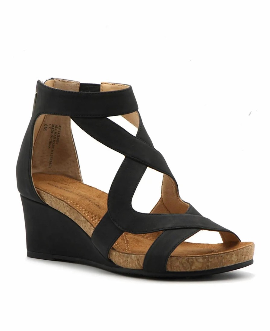 Shoes * | Adrienne Vittadini Trilden Wedge Black-Fb