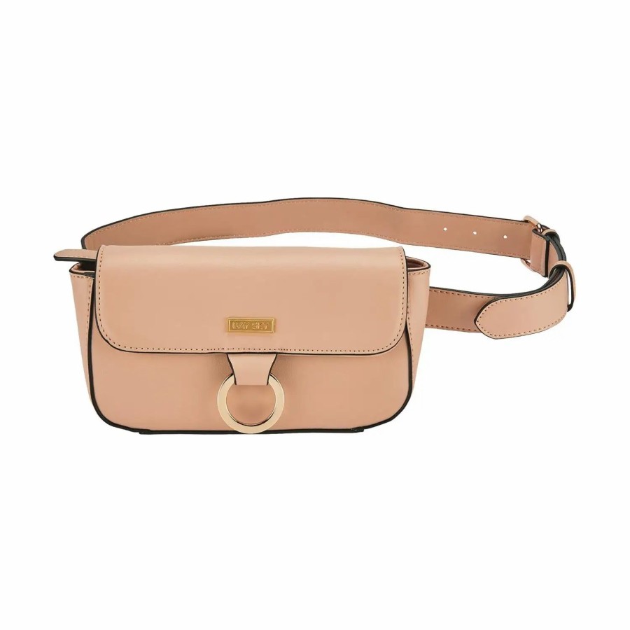 Handbags * | Bay Sky Vegan Leather Belt Waist Pouch Blush