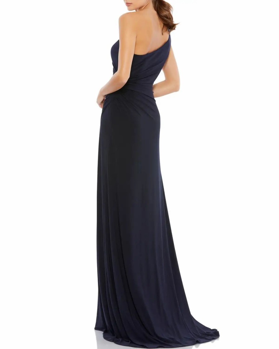 Clothing * | Ieena For Mac Duggal One Shoulder Jersey Gown Midnight