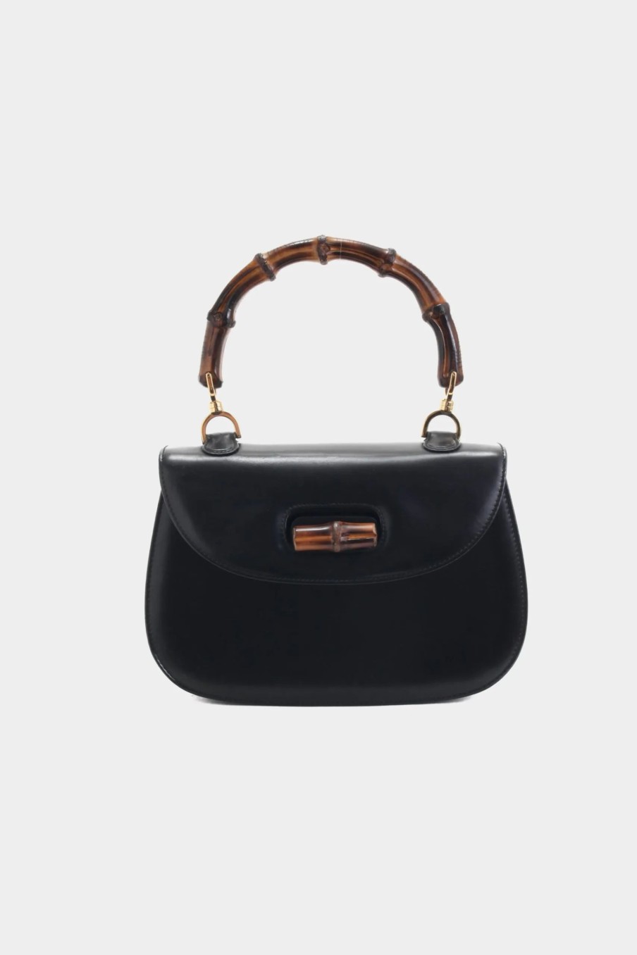 Handbags * | Gucci Top Handle Bamboo Shoulder Bag Black