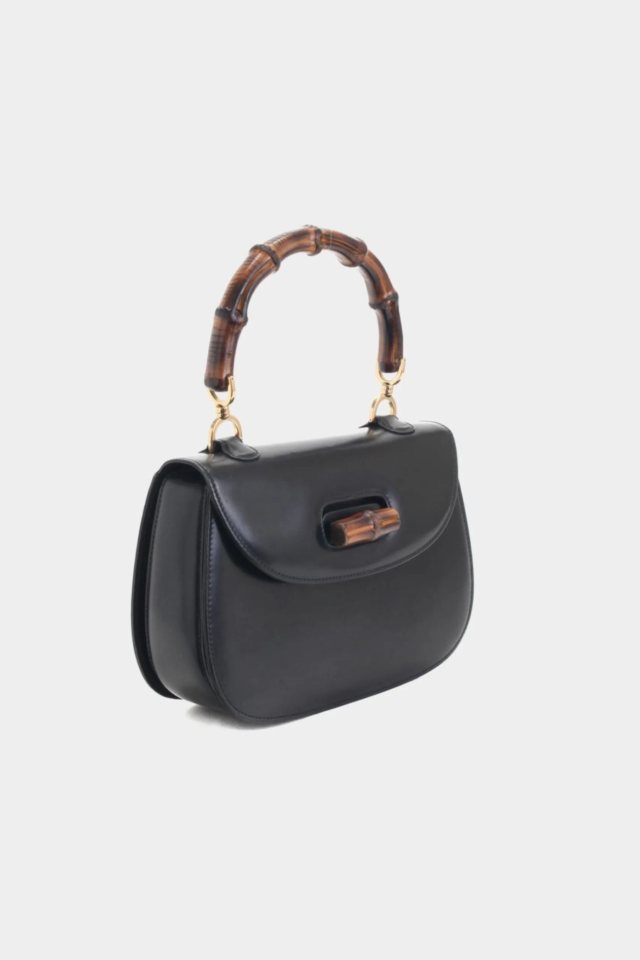 Handbags * | Gucci Top Handle Bamboo Shoulder Bag Black