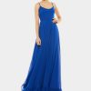 Clothing * | Ieena For Mac Duggal Sleeveless Scoop Neck Ruffled Hem Gown Royal