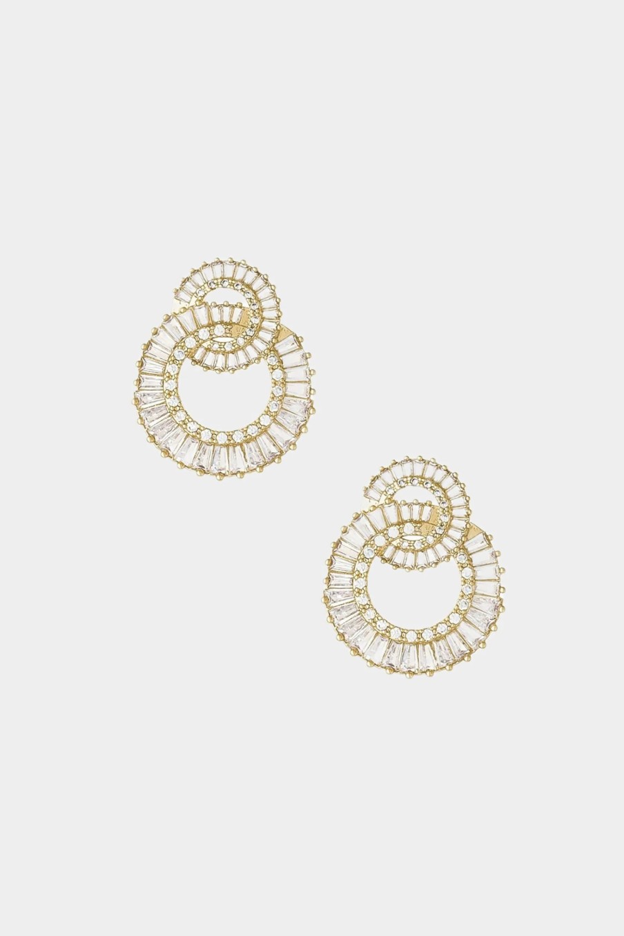 Jewelry-Accessories * | Ettika Rotating Circles Crystal Earrings Gold