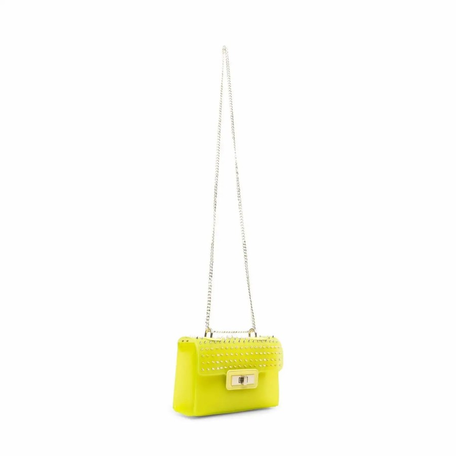 Handbags * | Steve Madden Brinny Studded Jelly Crossbody Citron