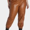 Clothing * | Bagatelle Faux Leather Jogger Pant Cognac