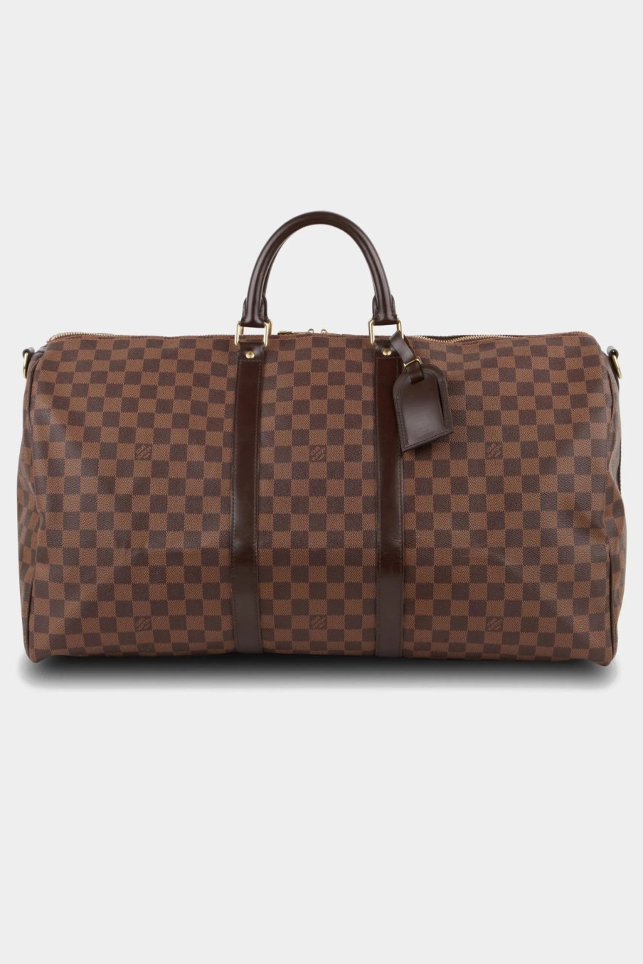 Handbags * | Louis Vuitton Keepall Bandouliere 55 Damier Ebene Travel Bag Brown