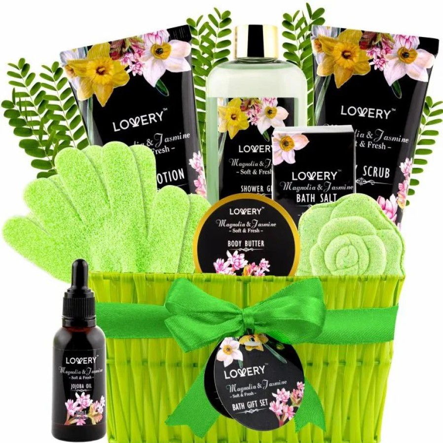 Beauty * | Lovery Magnolia Jasmine Home Spa Basket 10-Piece Set