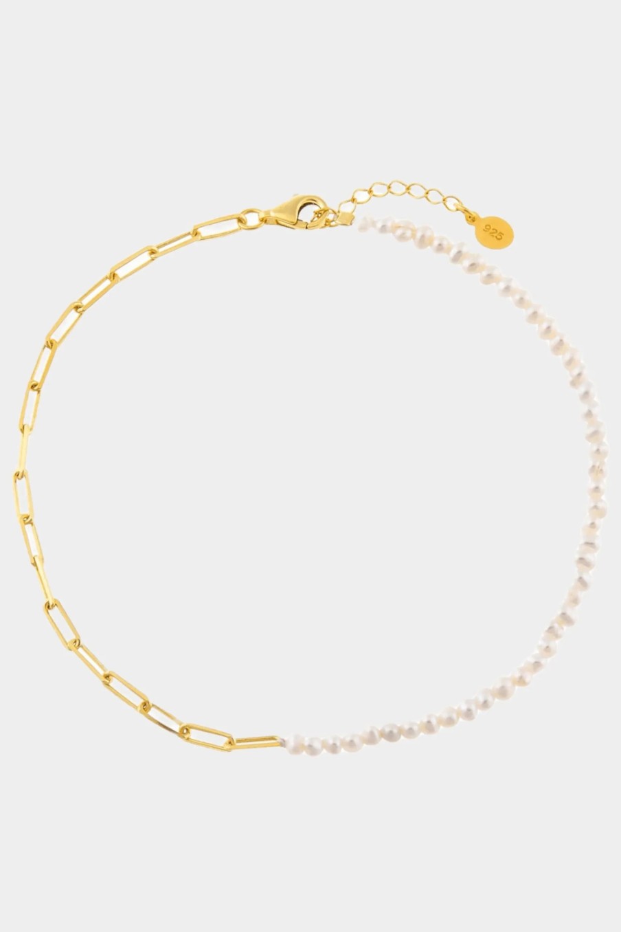 Jewelry-Accessories * | By Adina Eden Pearl X Link Anklet Pearl White