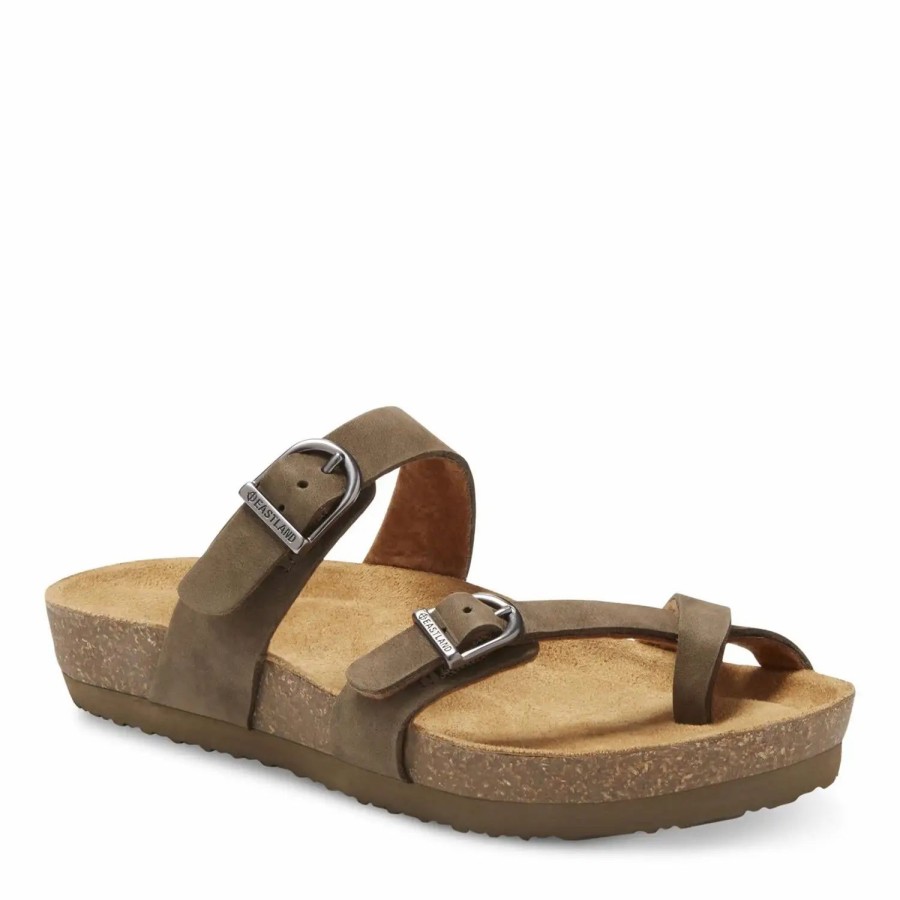 Shoes * | Eastland Tiogo Toe Ring Slide Olive