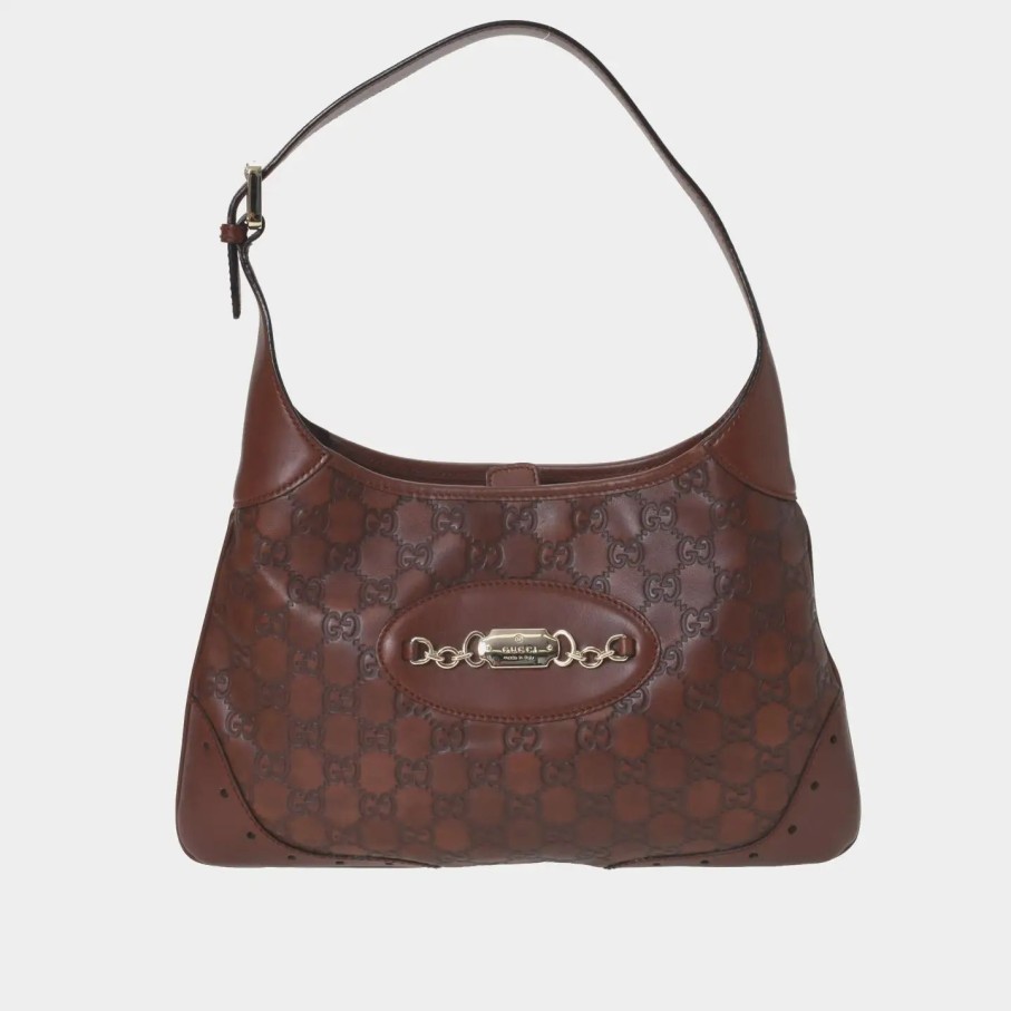 Handbags * | Guccissima Punch Hobo Bag Brown