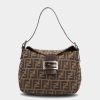 Handbags * | Fendi Zucca Shoulder Bag Brown