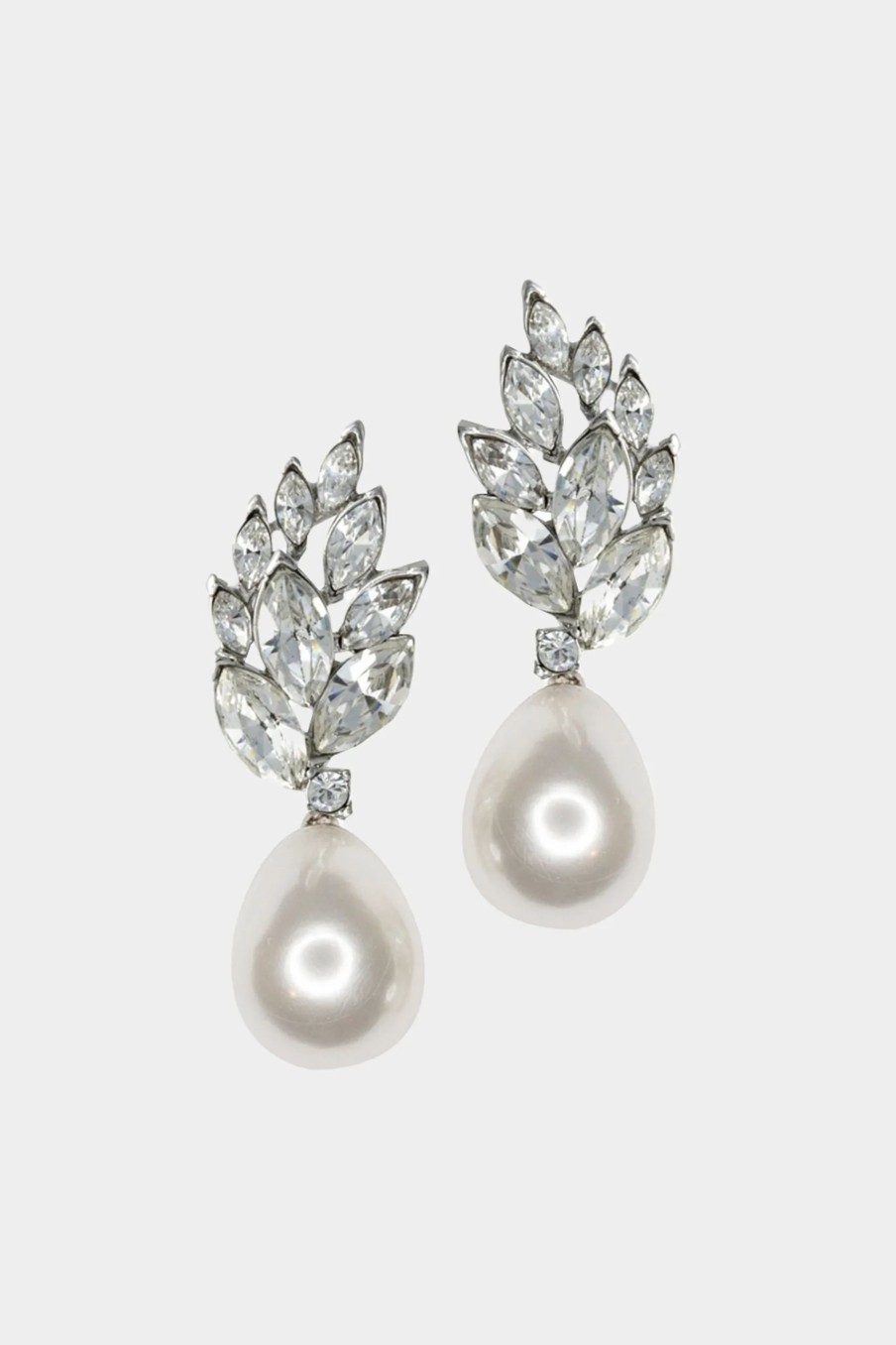 Jewelry-Accessories * | Kenneth Jay Lane Audrey Hepburn Pearl Earrings Silver