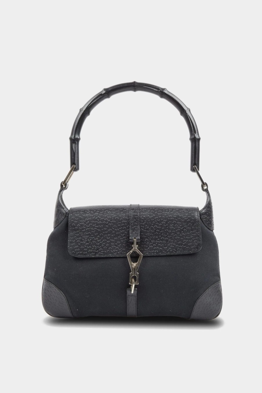 Handbags * | Gucci Bamboo Shoulder Bag Black