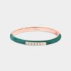 Jewelry-Accessories * | Djula Emerald Enamel 14K Gold Diamond Band Ring Pink Gold