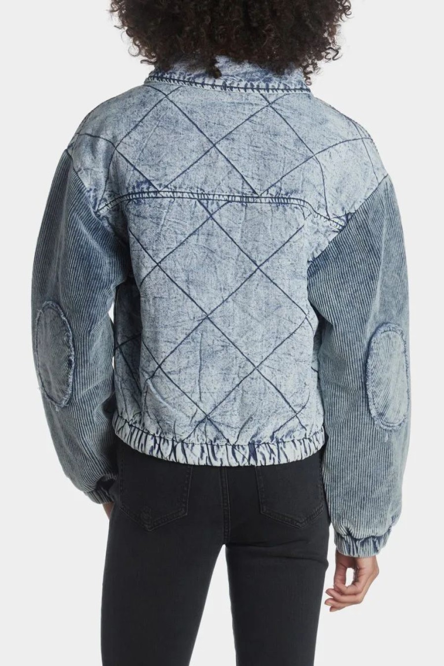 Clothing * | Vintage Havana Quilted Tencel Jacket With Cord Sleeves Washed Denim