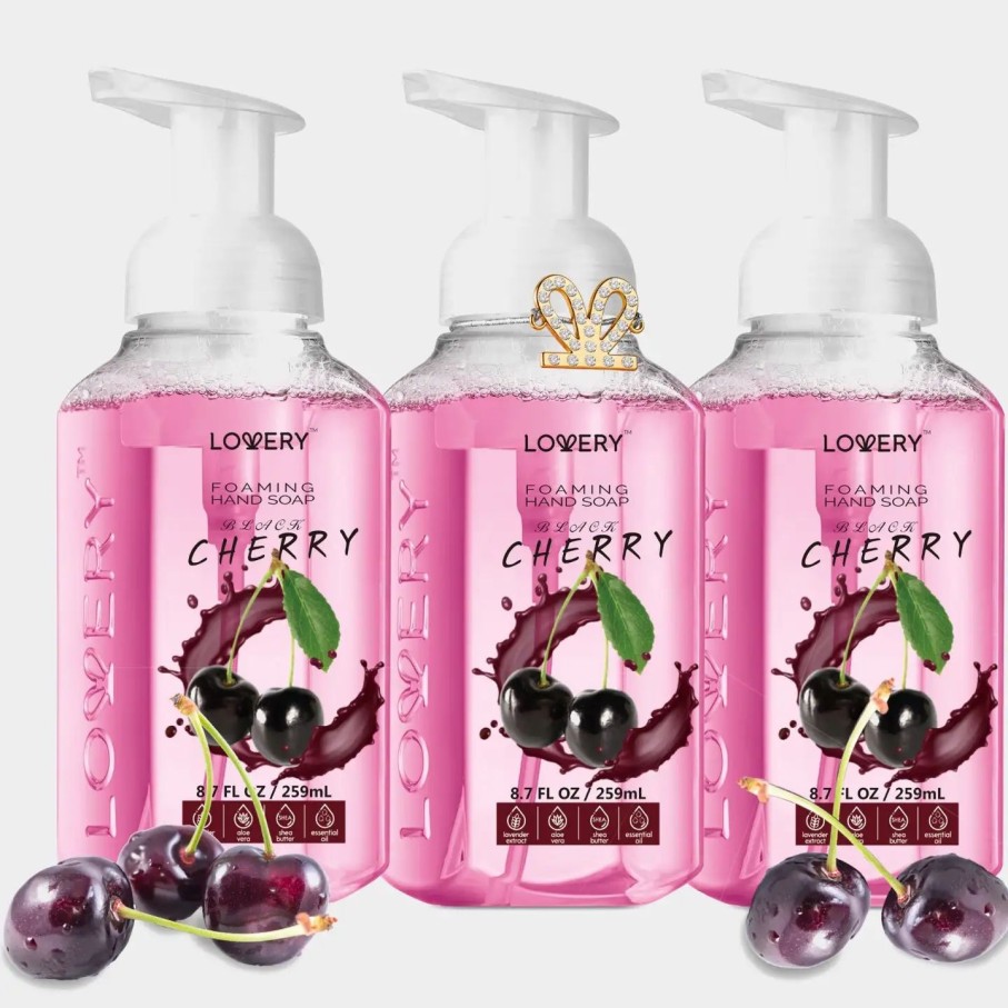 Beauty * | Lovery Black Cherry Hand Foaming Soap 3-Piece Set