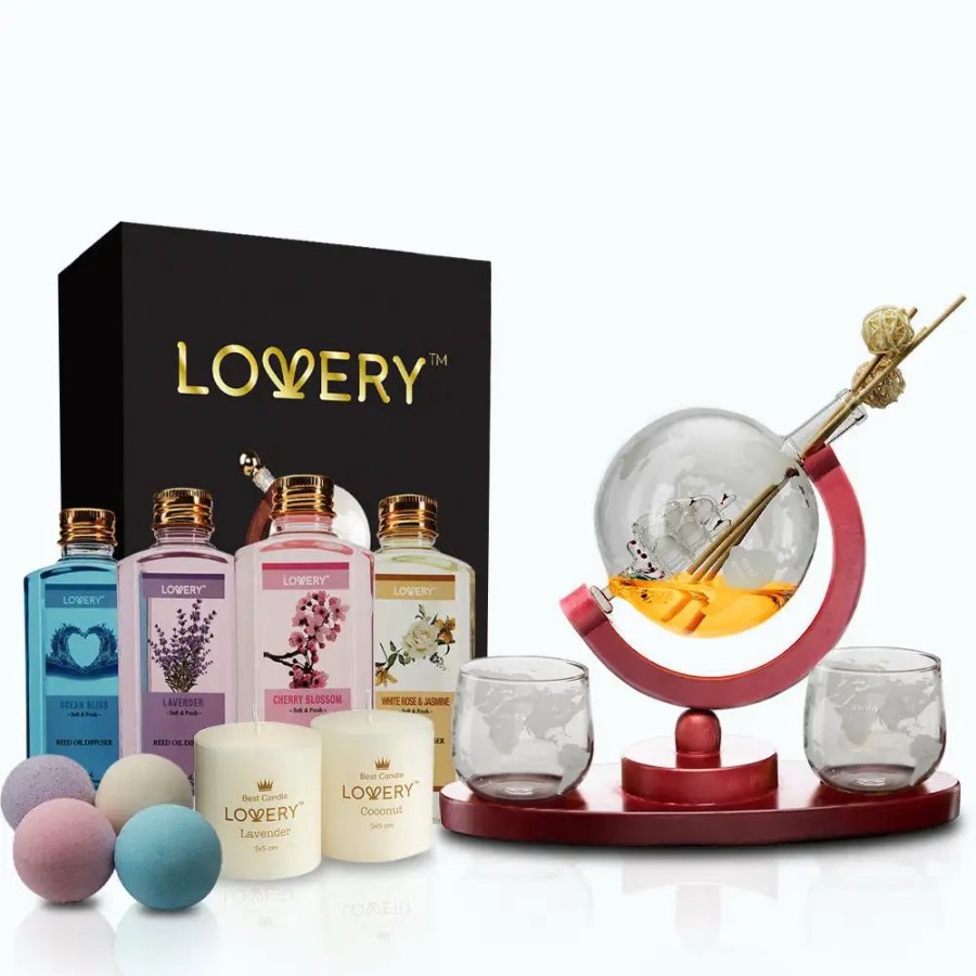 Beauty * | Lovery Deluxe Whiskey Decanter And Spa 20-Piece Set