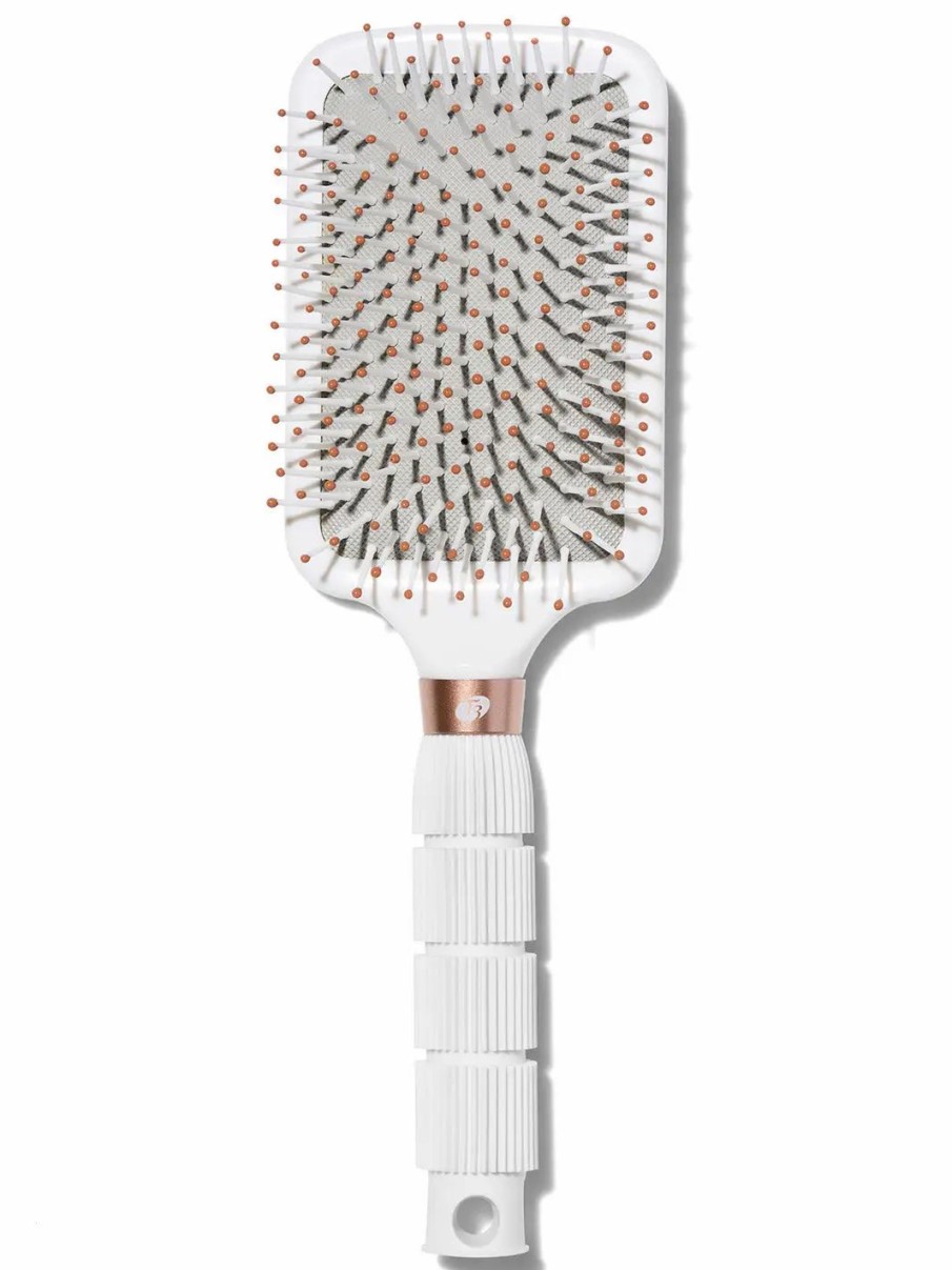 Beauty * | T3 Smooth Paddle Professional Styling Brush White & Rose Gold