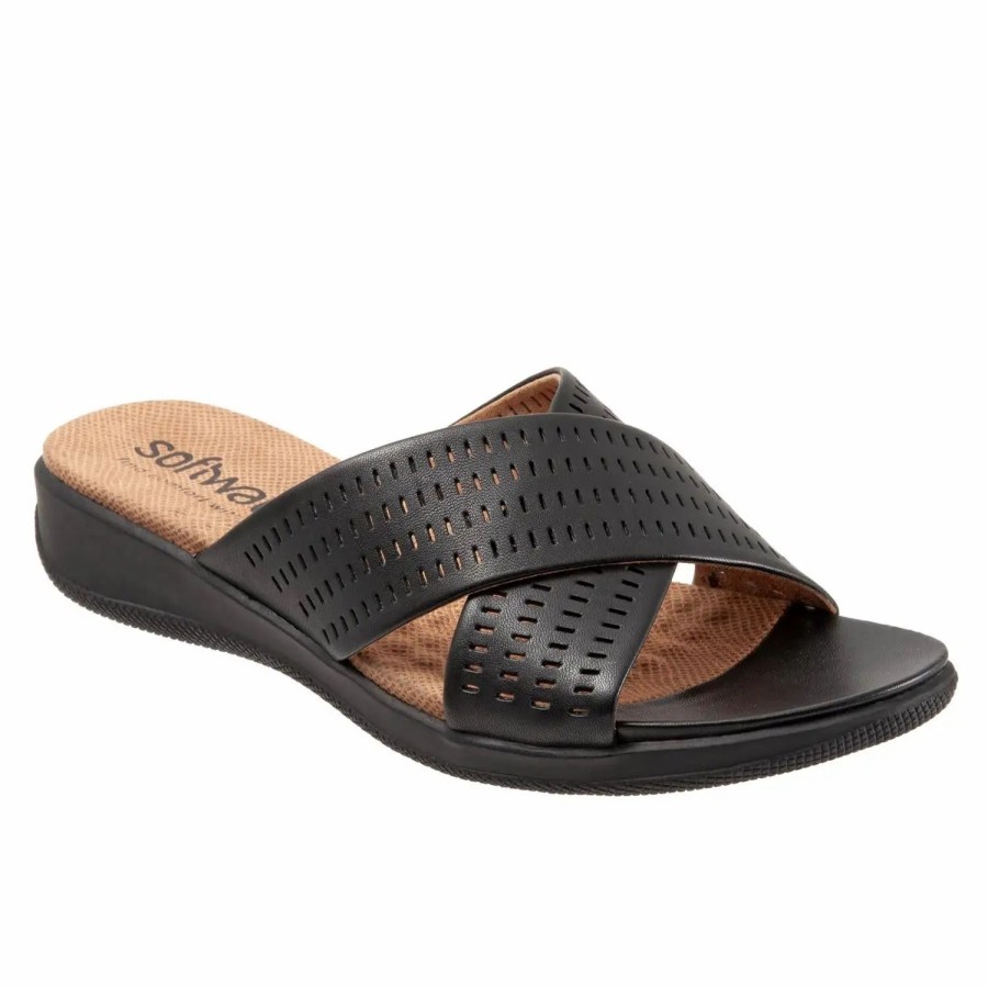 Shoes * | Softwalk Tillman Ii Cross-Band Slide Black