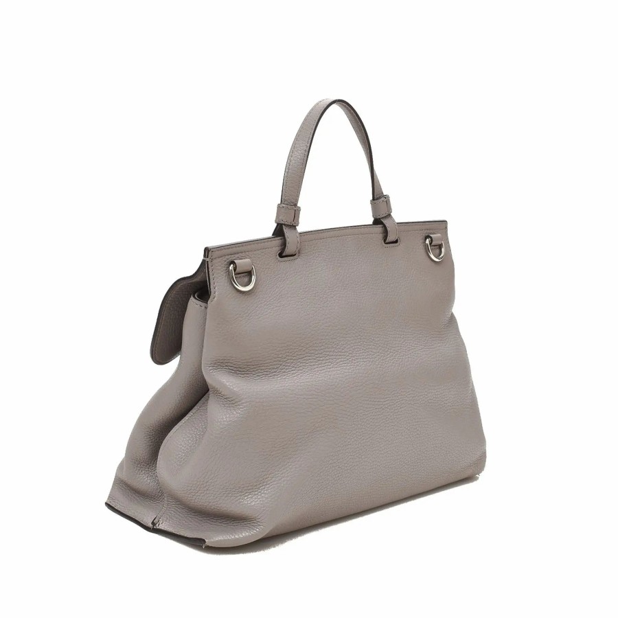 Handbags * | Gucci Medium Bamboo Daily Satchel Grey