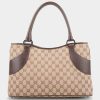 Handbags * | Gucci Gg Canvas Tote Bag Brown