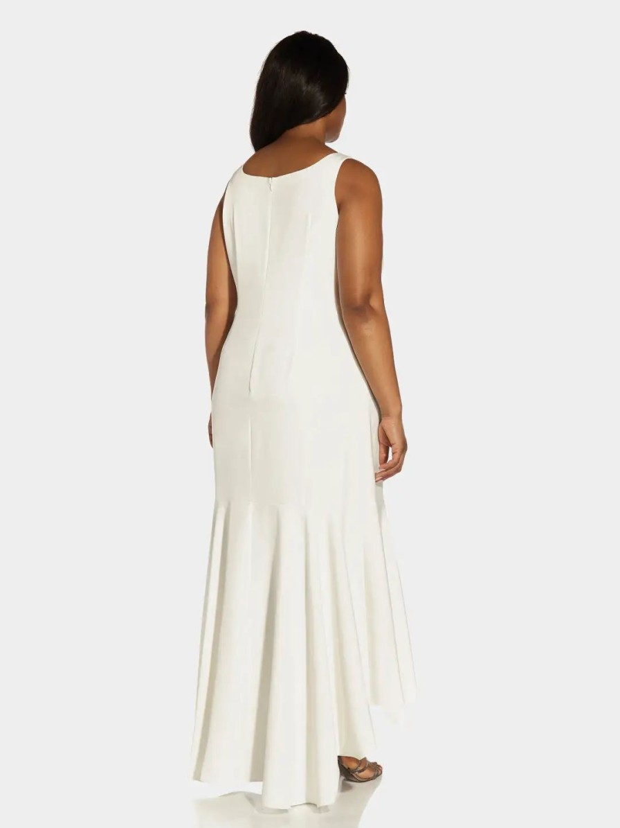 Clothing * | Adrianna Papell Scoop Neck Gown Ivory