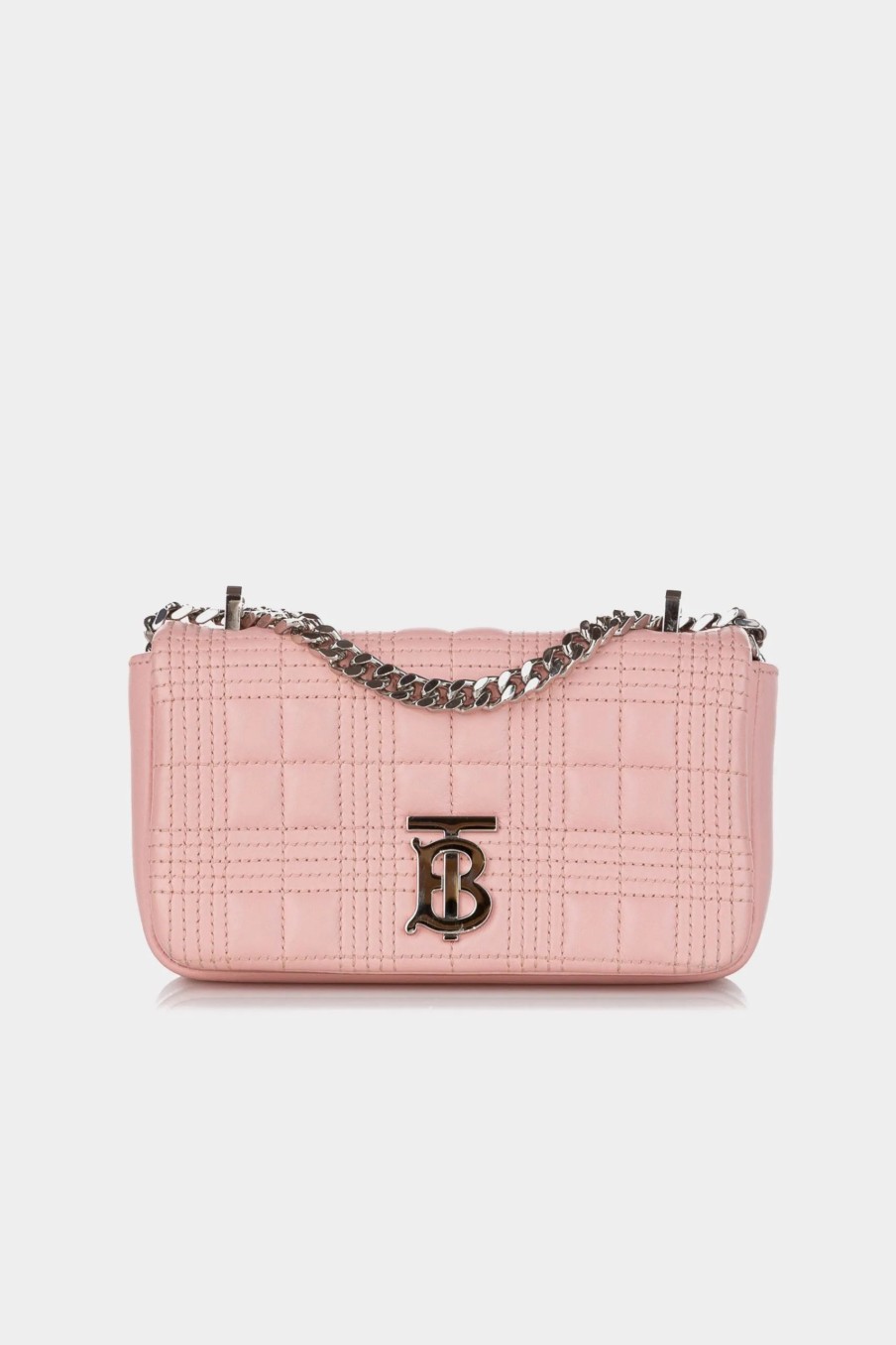 Handbags * | Burberry Lxr Tb Leather Crossbody Bag Pink