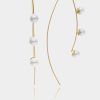 Jewelry-Accessories * | Rivka Friedman Long Wire Pearl Earrings 18K Gold Clad