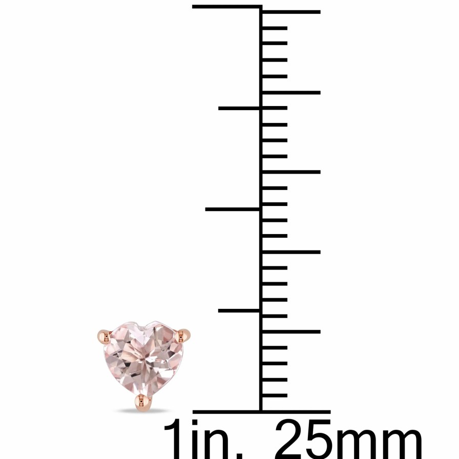 Jewelry-Accessories * | Julianna B Morganite Heart Stud Earrings Rose Gold