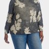 Clothing * | Nic+Zoe Scattered Florals Sweater Black Multi