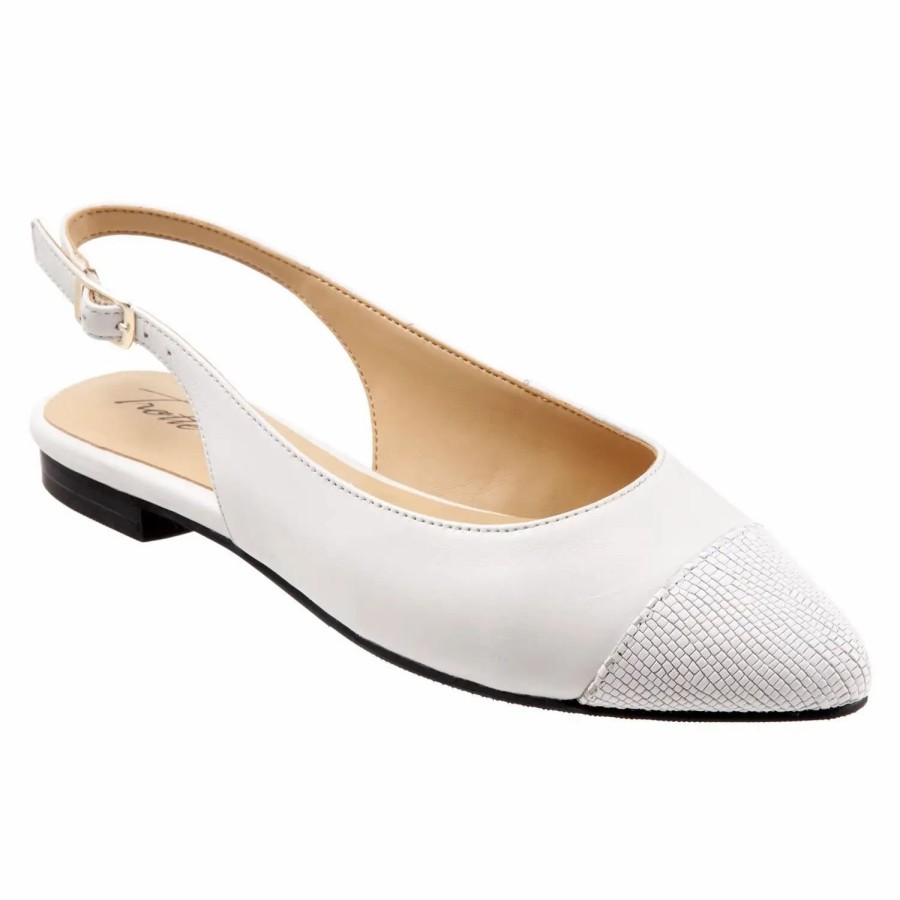 Shoes * | Trotters Halsey Slingback Heel White