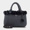 Handbags * | Prada Pom Pom Tote Bag Black