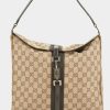 Handbags * | Gucci Gg Canvas Shoulder Bag Brown