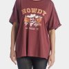 Clothing * | Refined Canvas Howdy Skull Texas 1977 Short Sleeve Tee Maroon