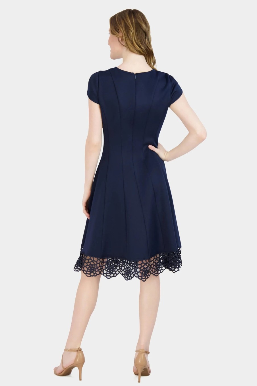 Clothing * | Donna Ricco Tulip Sleeve Fit And Flare Dress