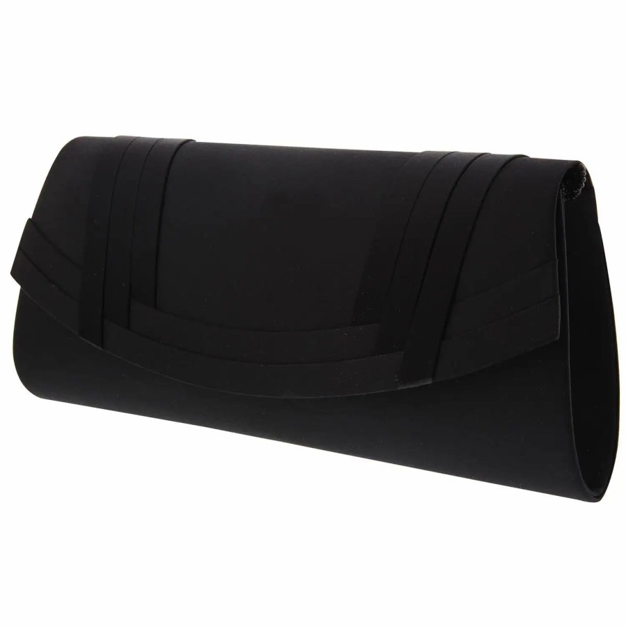 Handbags * | Nina Avis Woven Flap Satin Clutch