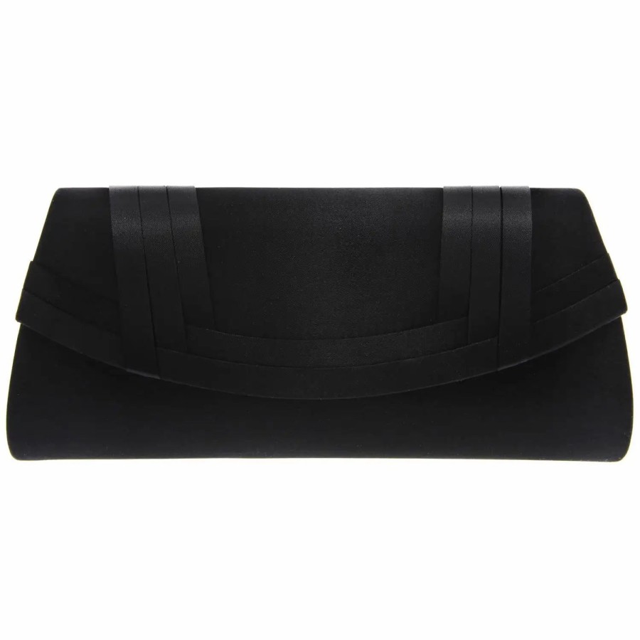 Handbags * | Nina Avis Woven Flap Satin Clutch