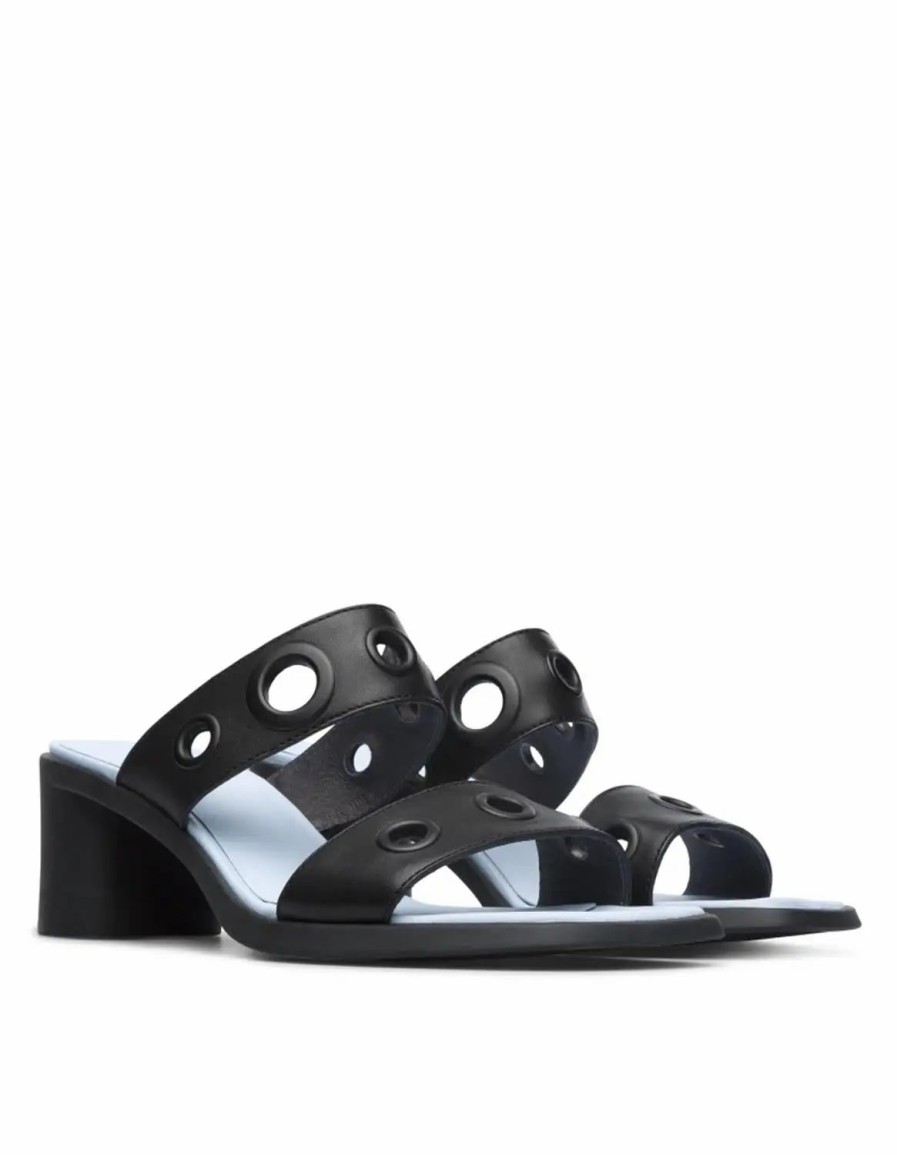 Shoes * | Camper Meda Double Strap Sandals Black