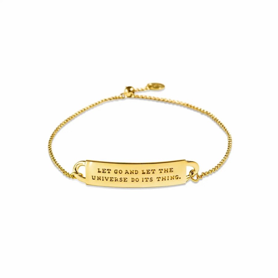 Jewelry-Accessories * | Fortune & Frame "Let Go And Let The Universe Do Its Thing"Bracelet Gold