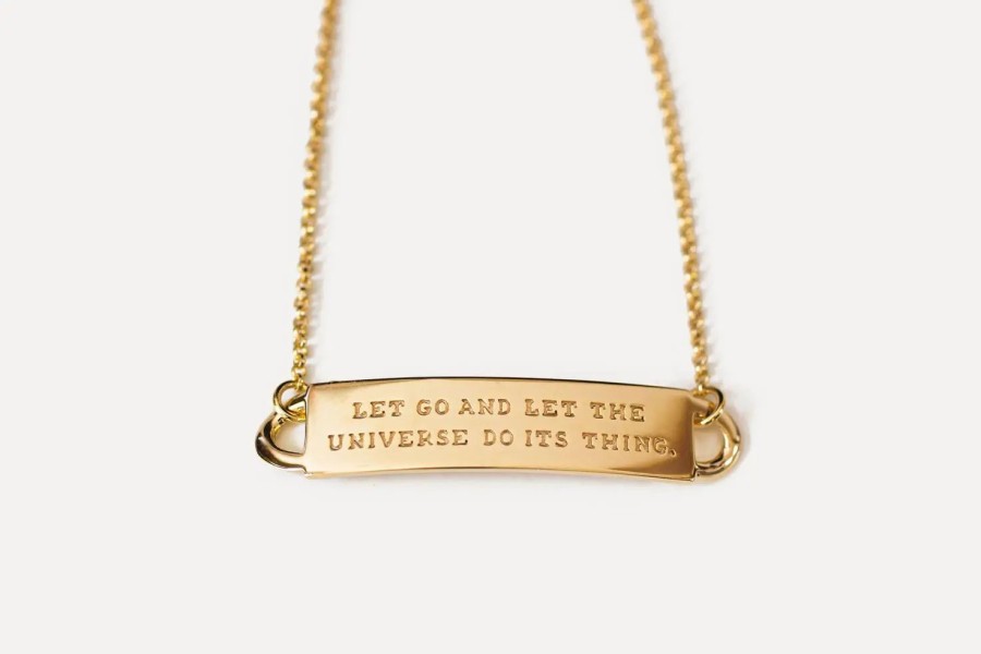 Jewelry-Accessories * | Fortune & Frame "Let Go And Let The Universe Do Its Thing"Bracelet Gold