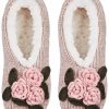 Shoes * | Memoi Coming Up Roses Chenille Sherpa-Lined Slippers Taupe