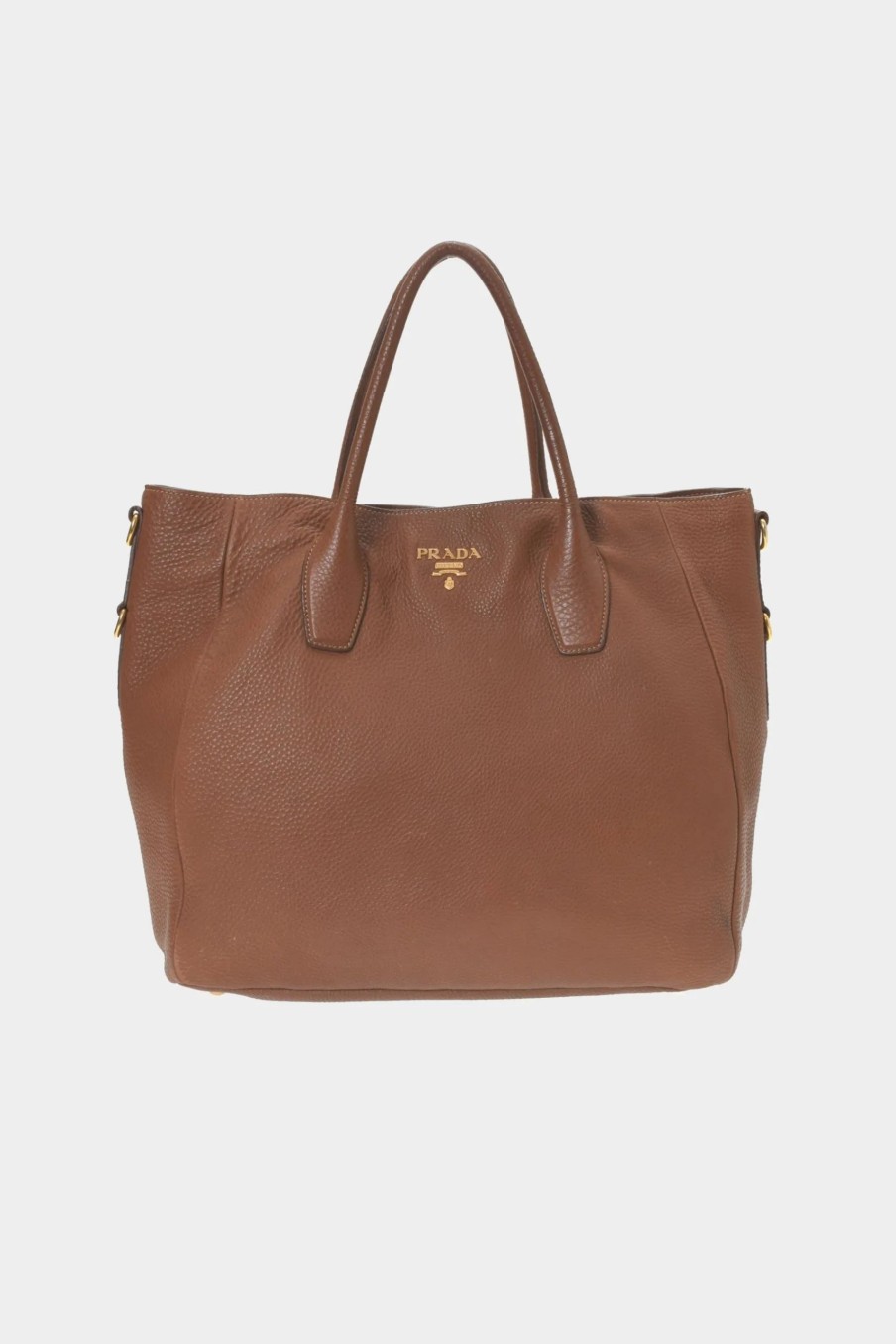 Handbags * | Prada Vitello Daino Tote Bag Brown