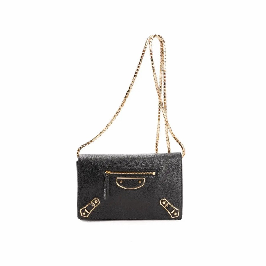 Handbags * | Balenciaga Chain Shoulder Bag Black